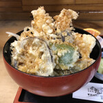 京花 - ミニ海老天丼　揚げたて天丼はサクサクで旨い‼︎