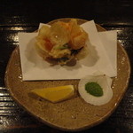 酒盃 - 小海老と百合根の天ぷら