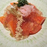 焼鳥 山もと - 冷やしトマト　ジュレが旨いのだ