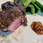 La Brianza - 北海道産仔羊Tボーン炭火焼きタスマニア産粒マスタード。フィレとロース(*˘︶˘*).｡.:*♡どちらも楽しめる希少部位ありがとうございます☆