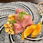 銀座 上瀧 - 2022.11.  知床らうす産 船上活〆鰤の中国式マリネ~中国式腌寒鰤~