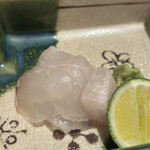 四季彩ダイニング　春 - 平目の刺身～あん肝ポン酢とお塩で～