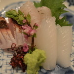 割烹 なり田 - お造り　鰈　槍烏賊　いさき