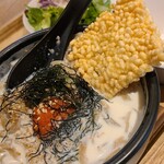 Sake To Wain To Ryouri Horide Shokudou - ③おこげ
                        豆乳スープを掛け、明太子をトッピング
                        カリッとした部分と豆乳スープを吸ってフニャッと軟らかくなった部分と、食感のグラデーションを楽しみました。