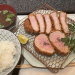 とんかつ マンジェ - 至高のとんかつ盛合せ定食(氷室豚&特上ヘレカツ)