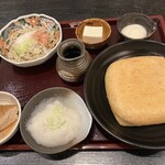 谷口屋 - あげ1枚そば御膳+薬味とろろ