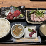 Maguro Soumasuisan - 選べる定食　(まぐろと〆鯖&まぐろ脳天焼き)