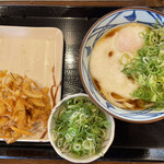 Marugame Seimen - とろ玉うどん(並) 470円＋野菜かき揚げ 150円