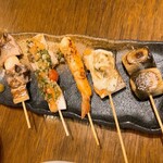 Teppan Uo Kushi Gochi - 魚串盛り合わせ(５本)