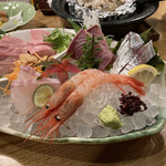 かぶ菜 - おまかせ四種盛り＠1,980円と極珍 星エイのレバー刺し@980円