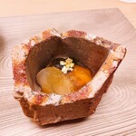 Koju - ⚫伊勢海老と雲丹の昆布〆　帆立貝焼霜　酢ジュレ