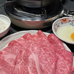 本格肉料理 丸小 - 黒毛和牛すき焼き鍋(竹) ご飯 お味噌汁 おかわり自由
