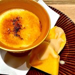 おい河 - 栗のクレムブリュレと柿モンブランソースかけ