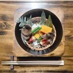 御料理 光安 - 椎茸が美味しい。塩気が良い