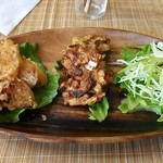 めぐる - ジャガイモのメープル味噌和え＆筍と椎茸のナゲット♪