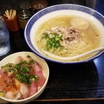 塩そば専門店 桑ばら - 天然ブリ丼とブリ出汁かけそばの定食