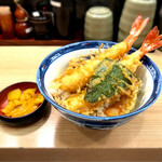 丼丼亭 - 上天丼（大海老2尾と野菜3品）