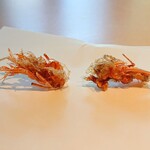 天ぷら佐藤 - 才巻海老の頭と尻尾