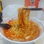 蒙古タンメン中本 - 北極げんきのこ（辛さ2倍・麺半分・生卵）