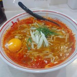 蒙古タンメン中本 - 北極げんきのこ（辛さ2倍・麺半分・生卵）