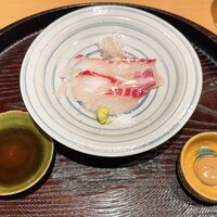 日本料理 研野 - 鯛のお造り　肝醤油