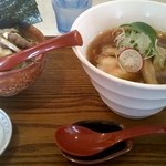 中華そば麦右衛門 - 中華そば＋本日の丼（鶏の竜田揚げ丼）