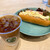ラビーズ カフェ - 料理写真:アイスカフェオレとハム&マヨタマゴのドックサンド