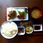 うさみ - 銚子朝飯"市場食堂うさみ"「刺身定食かつお」840円