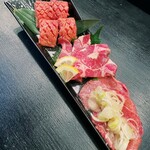 焼肉 牛ごろ - 極上タン3種盛合せ
