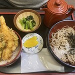 そば処翠松庵 - ミニ天丼と　冷たい蕎麦のセット