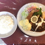 レストラン三國 - コンビ定食   ハンバーグ＆海老フライ