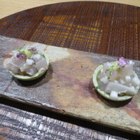 十皿 - ウオゼと長芋タルタルの最中