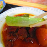 お食事処 河童 - 日替わりワンコインランチ・イノシシ角煮　５００円（税込）イノシシ角煮のアップ【２０２２年１１月】