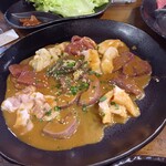 炭火焼肉 やまもと - ホルモン盛り合わせ