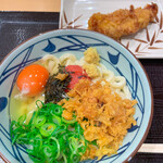 Marugame Seimen - 明太釜玉うどん（並）、かしわ天