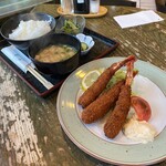 菊や - エビフライ定食