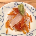 器楽亭 - いか身とカラスミを和えて戴きます。