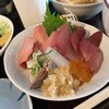 Torebian - 「特大トロあじフライと刺身盛合せ定食」の刺身盛合せ