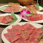 Meieki De Yakiniku Douraku - 注文したお肉大集合！