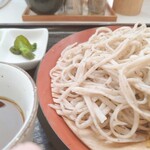 手打ちそばやさん うどんやさん 白虎 - アプリと光の関係でかなり更科っぽく見えちゃいますが、実物は今少し黒いです。わたしはいっつも挽きぐるみ。