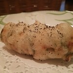 f - ギンポのフリッターイベリコ豚巻き。