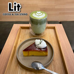 リットコーヒー&ティースタンド - 『かぼちゃプリン¥530』 『狭山茶の煎茶ラテ¥650』