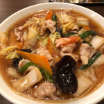 人力俥 - 野菜たっぷり五目うま煮そば900円税込！ごま油が香ります！