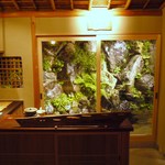 未在 - カウンター正面からで向こう前には中庭が見えます