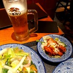 あんかけ焼そば 陳麻婆豆腐 STORM - セットの油淋鶏と生ビール