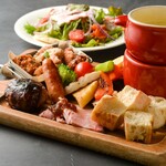 cheese meat fondue plate