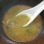 らーめん弥七 - J-Miso-Brown・スープ割(2013/5)