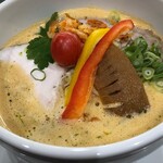 麺や 志道 - 2022/12から提供予定のオマール海老のビスクラーメン。名前は変わるかもしれません。