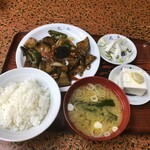 中華 丸長 - 本日の日替わり定食　茄子味噌炒め 850円