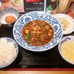 NyamaDaisuke - 麻婆豆腐定食 (生卵付き)
